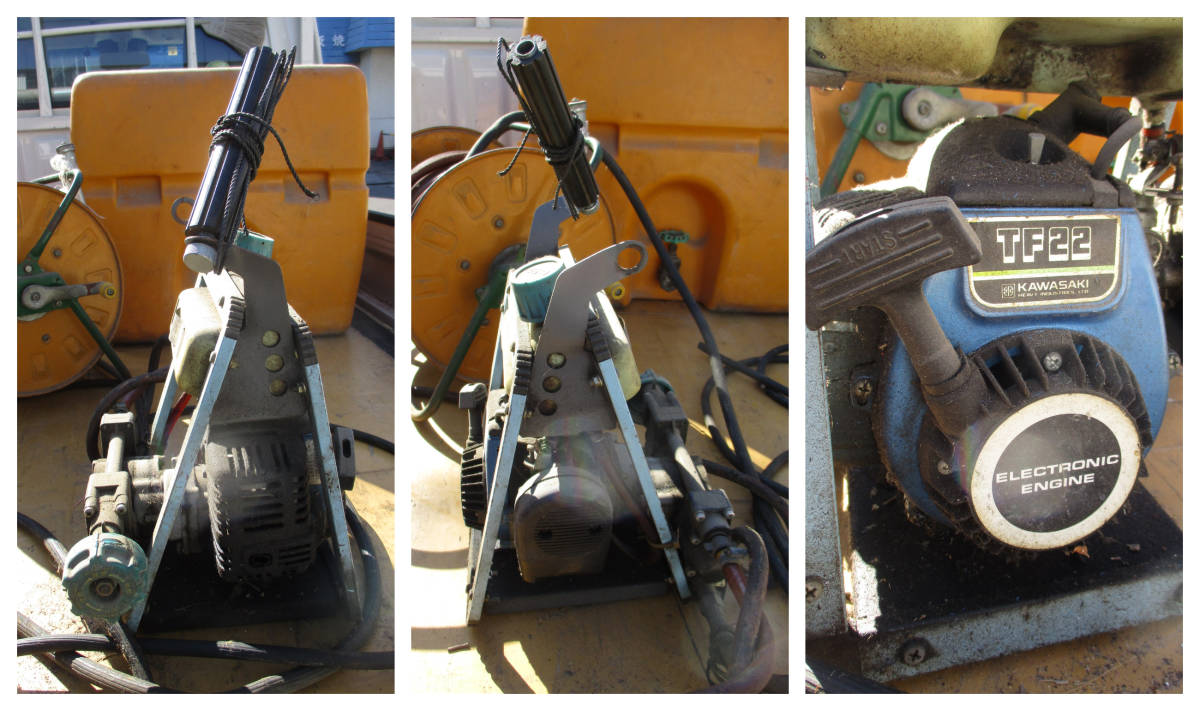 川崎 エンジンポンプ/TF22、丸山 噴霧器/MSO55ED ホース、タンク  