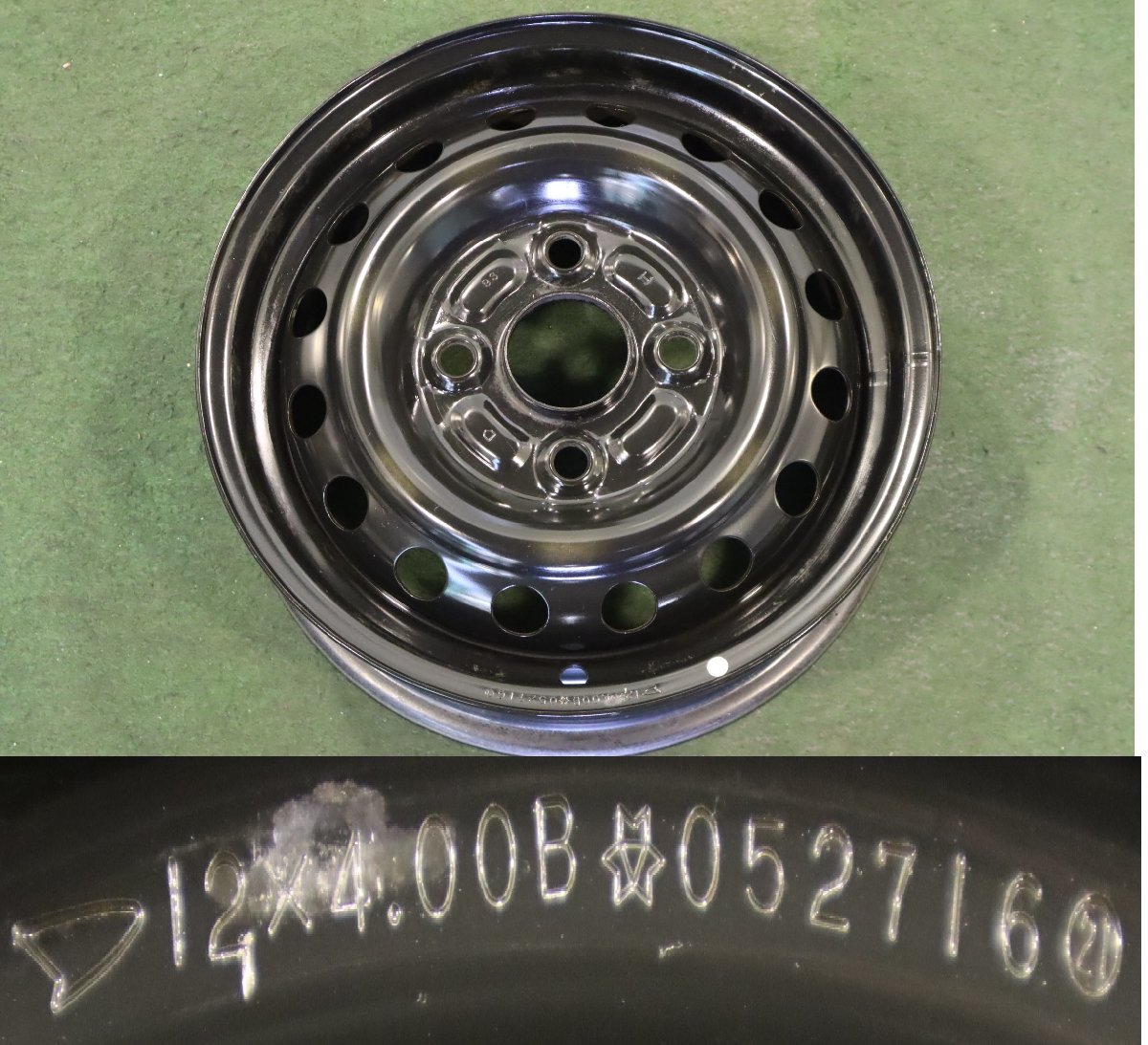 8913◇ ダイハツ アトレー 純正12インチ 鉄ホイール キャップ付き 4本