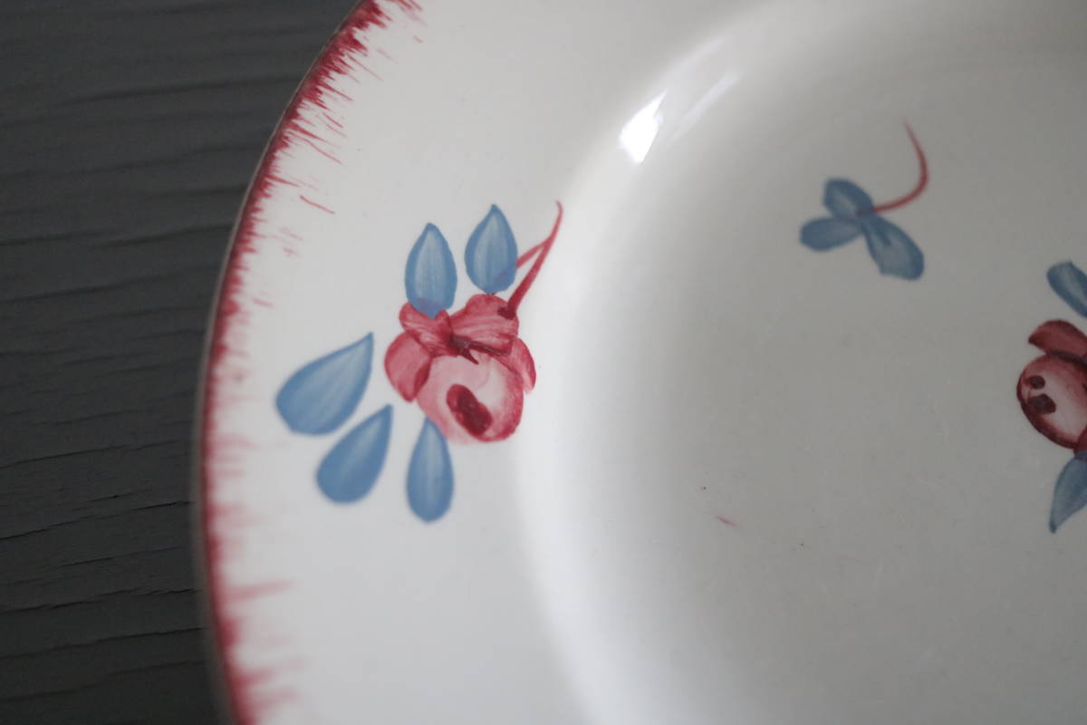 在庫あり 素朴な花柄 フランスアンティークのお皿e Digoin サルグミンヌ 皿 ディゴワン ケーキ パン カフェ オクトゴナル ビンテージ Sanjsamachar Net