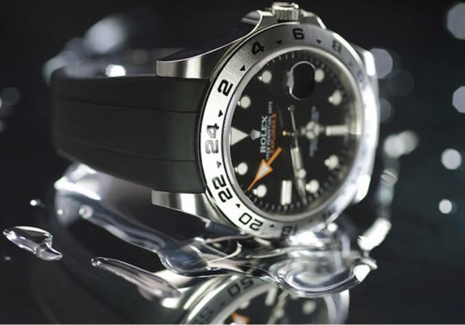 ロレックス用 ラバーベルト ブラック Dバックル付き 20ミリ 20mm 未