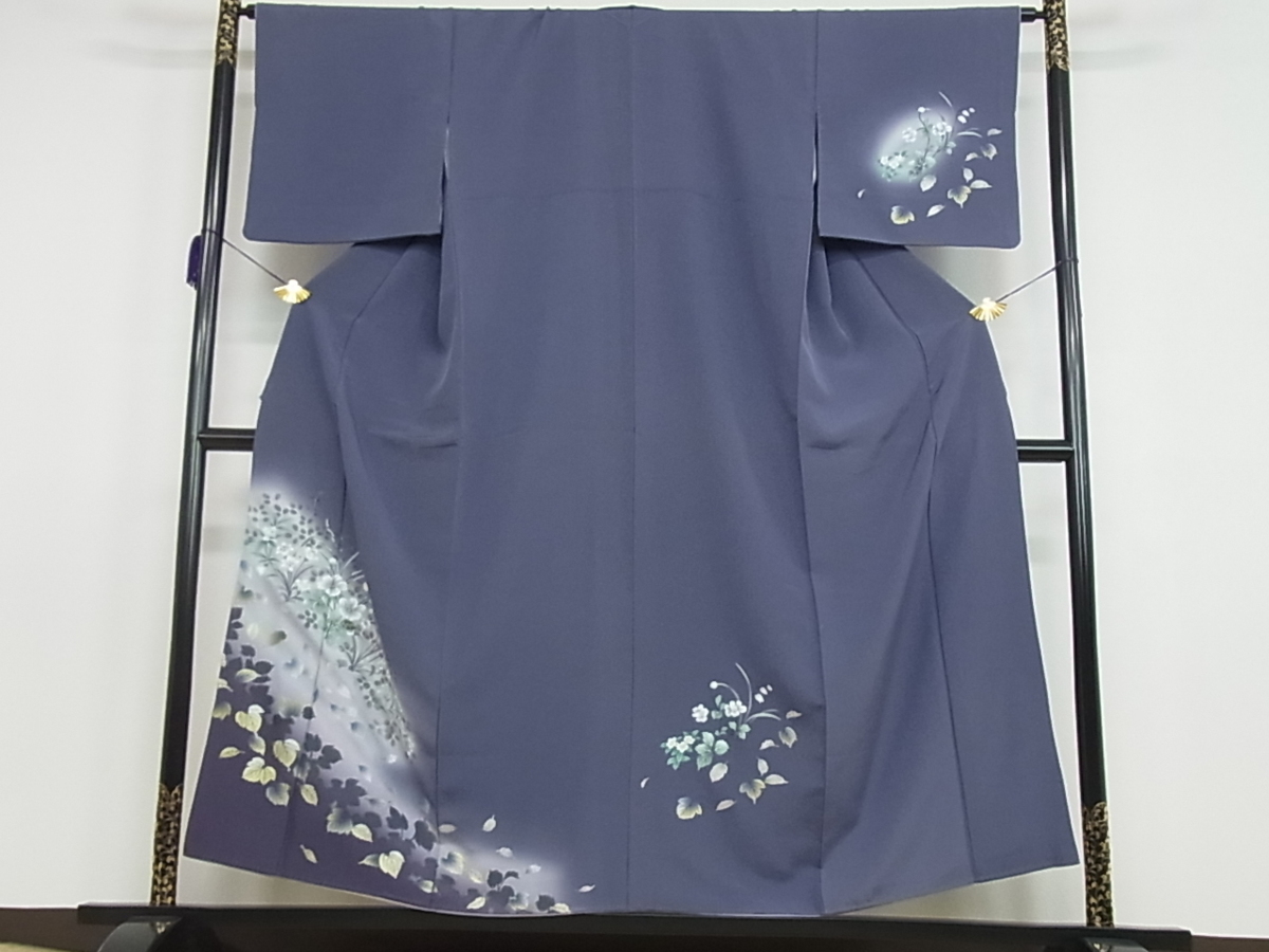 花美人着物□訪問着 螺鈿 蔦の葉文 草花文 金銀彩 逸品