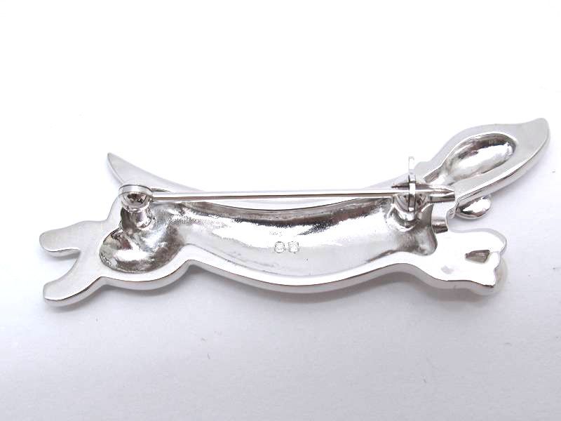 美品☆ ミキモト MIKIMOTO 一粒パール S刻印ドッグモチーフ ピン