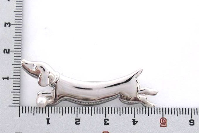 美品☆ ミキモト MIKIMOTO 一粒パール S刻印ドッグモチーフ ピン