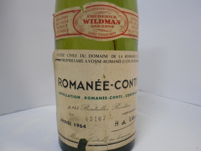 希少レア空瓶(ROMANEE-CONTI:ロマネコンティ 1964ドメーヌ・ド・ラ