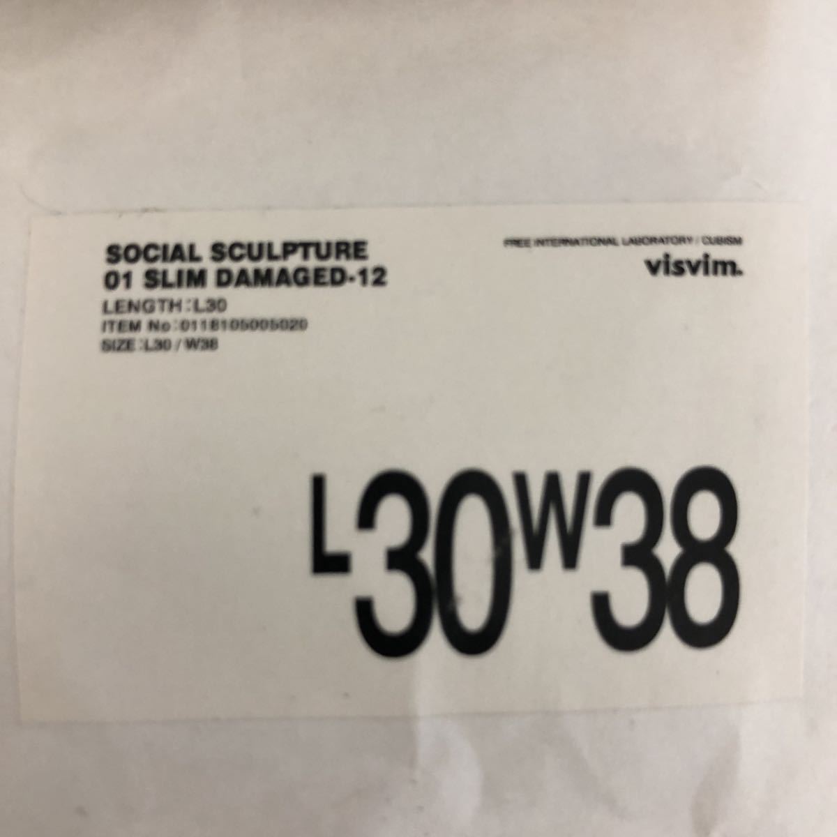 VISVIM SOCIAL SCULPTURE 01SLIM DAMAGED12 W38L30 01 SOCIAL Visvim 13oz 'Social (0123105005014
