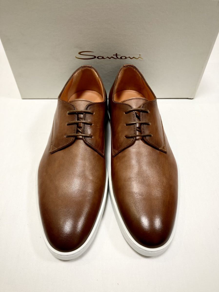 新品未使用 SANTONI サントーニ 10.9万円 ストレートチップ レザー