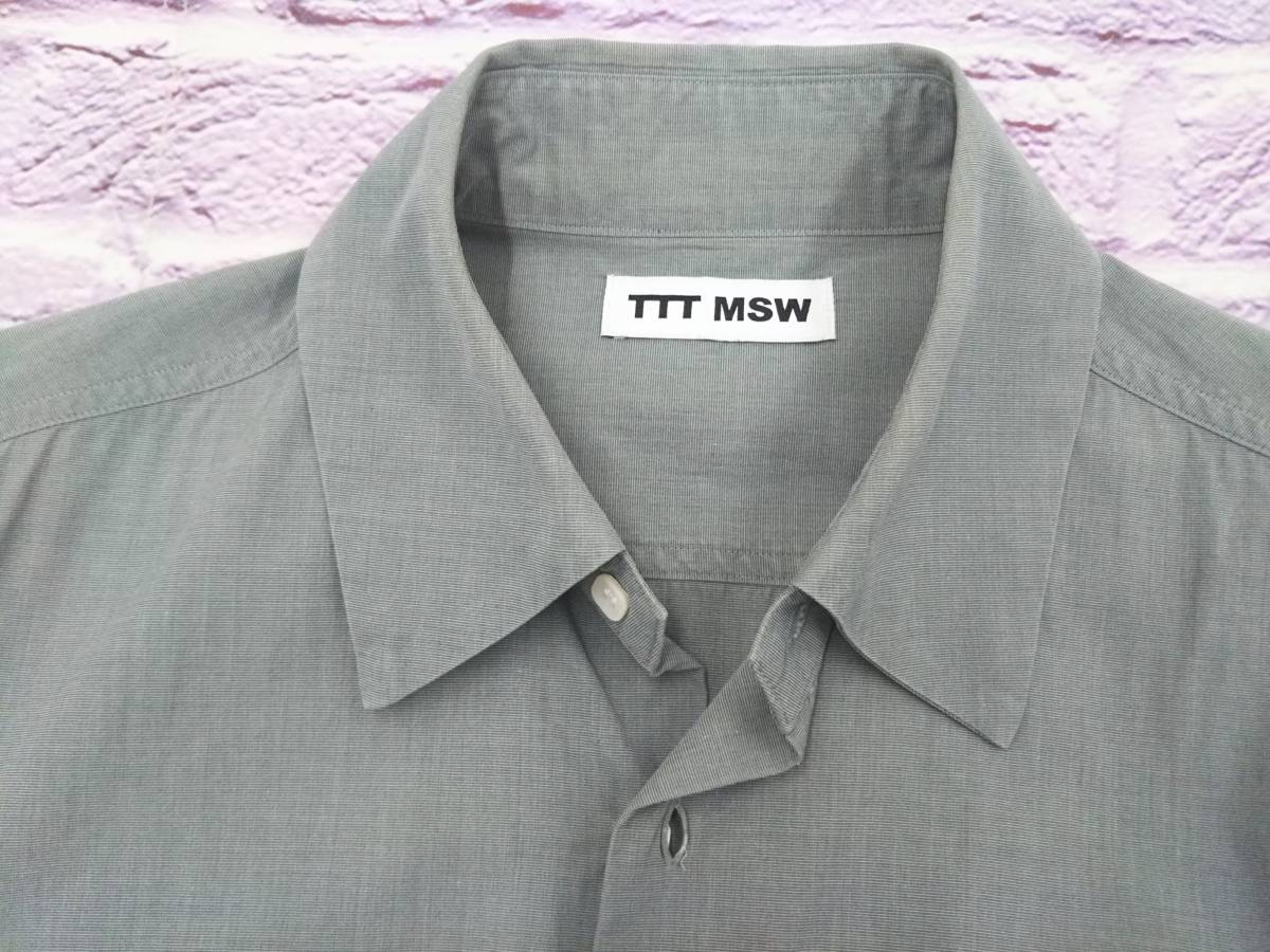 TTT MSW ◇長袖シャツ◇ 日本製 サイズ L グレイッシュグリーン ティー