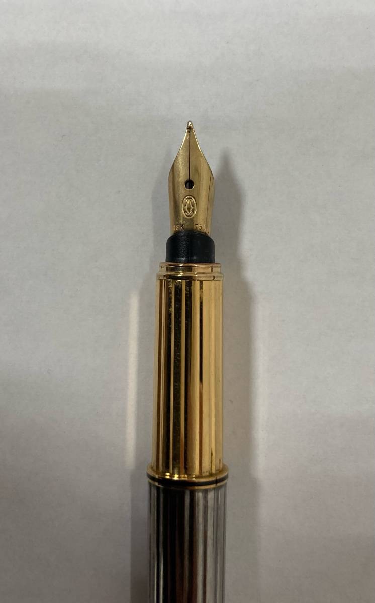 ⑦カルティエ万年筆 must de Cartier 18K750 大「1474」Cartier カルティエ ペン先18K 万年筆 シルバー 750 must de