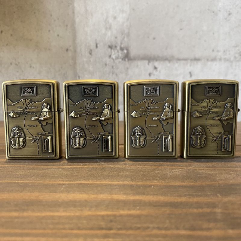 4個セット】新品 ☆ エジプト オイルライター ZIPPO型 ☆ 彫刻 