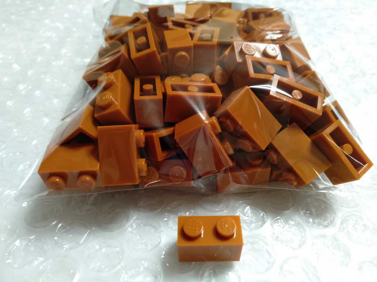100個 1×2 ダークオレンジ 未組立 未使用 LEGO レゴ レゴブロック 部品 