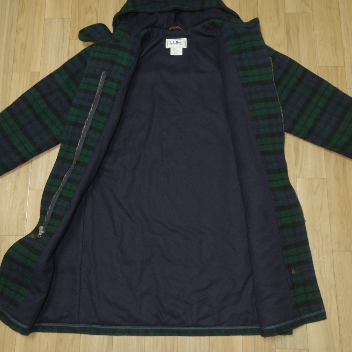 90s USA製□L.L.Bean エルエルビーン□チェック ウール ダッフル