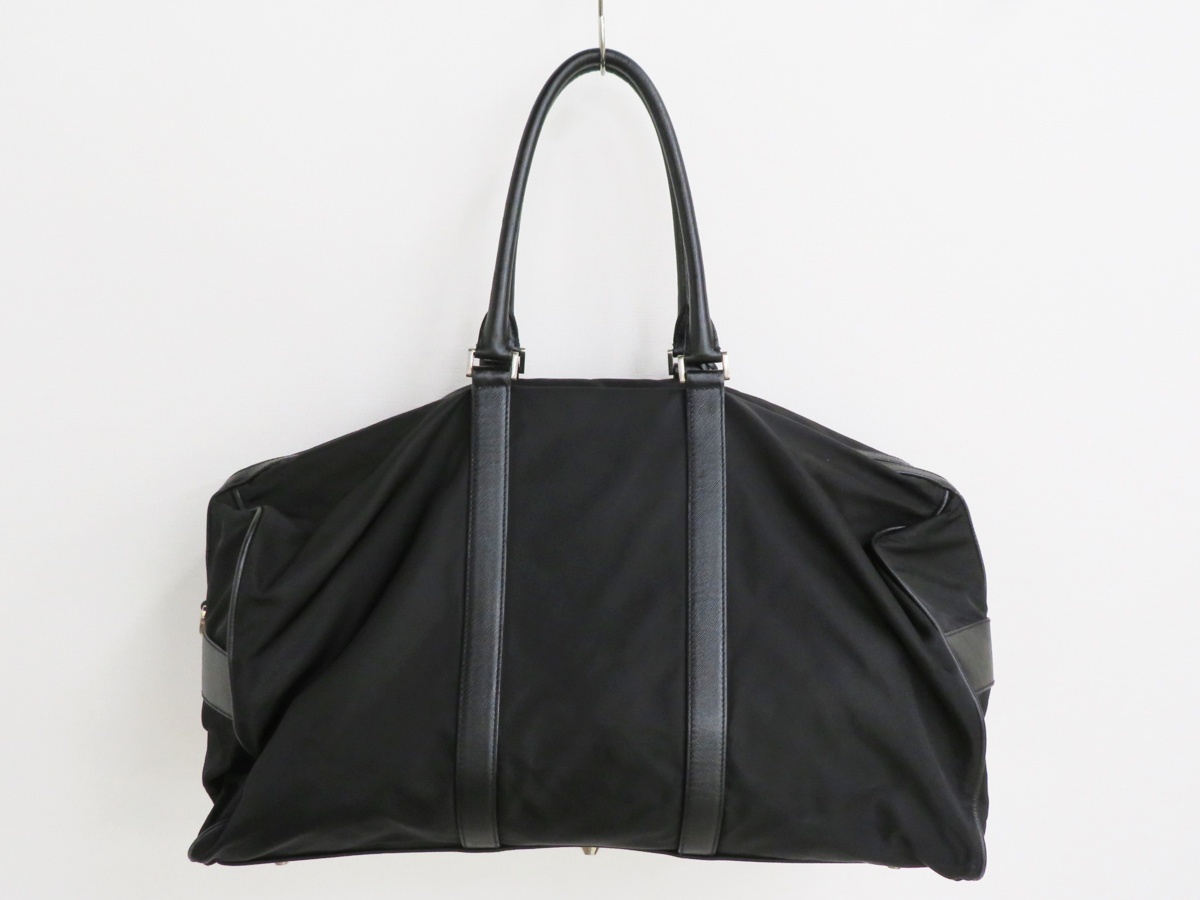 中古品 PRADA プラダ V20S ナイロン ボストンバック ブラック 三角ロゴ 