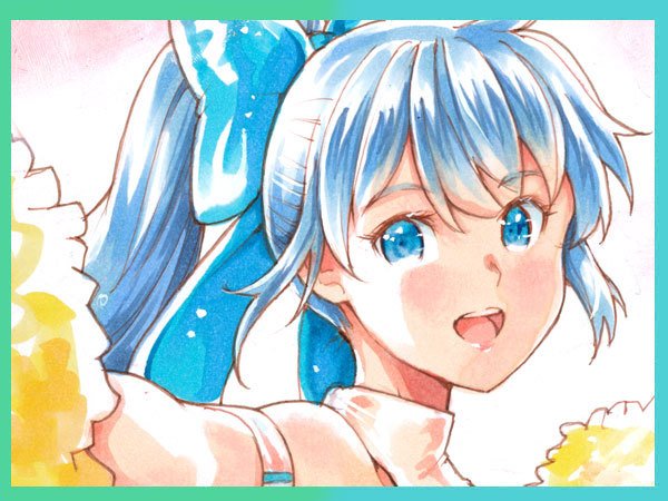 ☆同人手描きイラスト 色紙 原画 ボーカロイド 雪ミク「チアガール