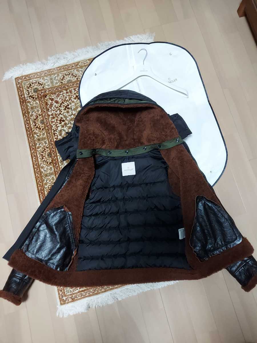 国内正規品 未使用 希少 限定 MONCLER ARMAND ムートン レザー 