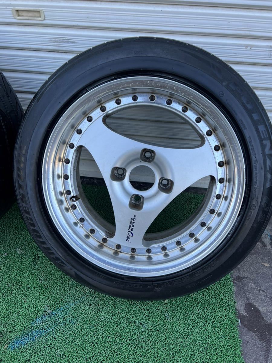 深リム アドバン レーシングoniオニ 16インチ8J＋26 2本 114.3 4穴 ae86 旧