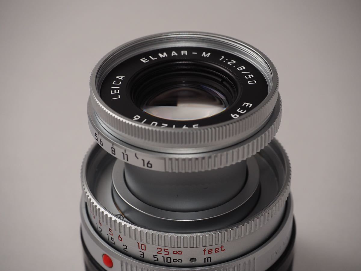 □ ライカLeica Elmar-M 50mm F2.8 中古美品、予備レンズキャップ 
