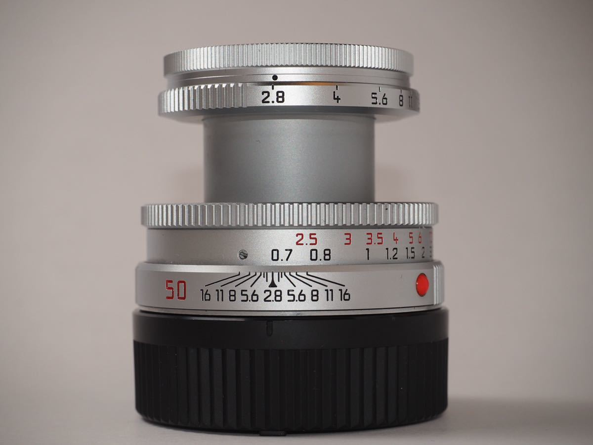 □ ライカLeica Elmar-M 50mm F2.8 中古美品、予備レンズキャップ 