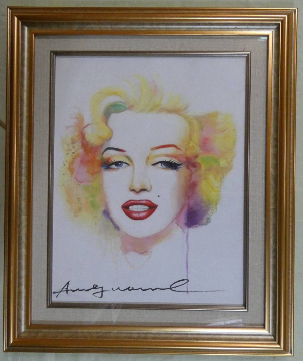 油絵アンディ・ウォーホル【Marilyn Monroe】手描き 額付き F6 油絵アンディ・ウォーホル【Marilyn Monroe】手描き 額付き F6 油絵