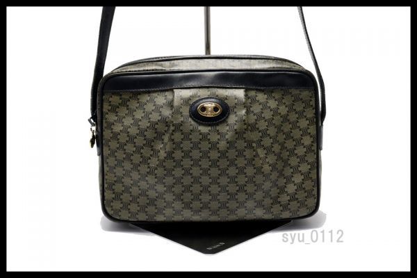 希少美中古■CELINE マカダム PVC×レザー ショルダーバッグ セリーヌ■0119qq0207748 ショルダーバッグ セリーヌ マカダム セリーヌ■1223az21484 激安 セリーヌ■0119nb27613