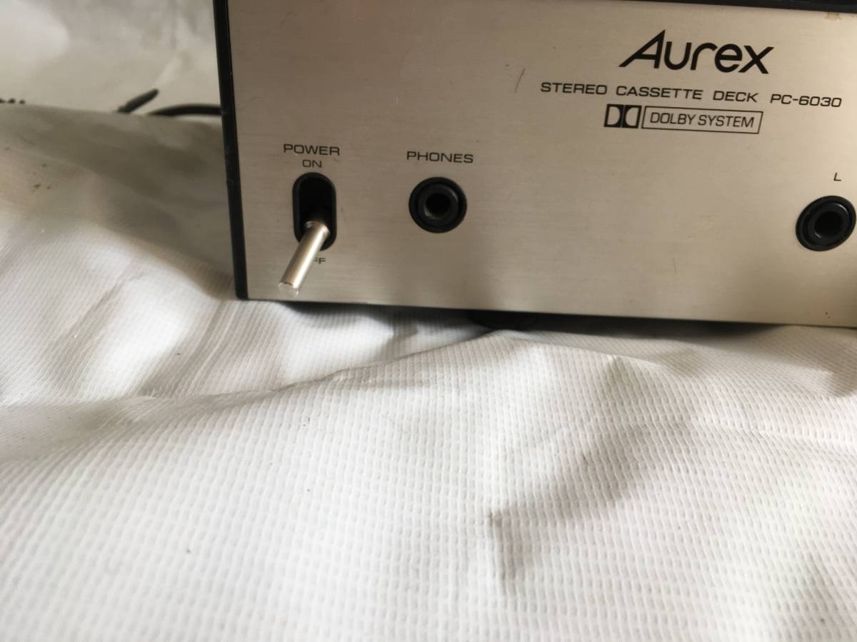 Aurex ステレオテープデッキ PC-6030 通電確認済 ジャンク カセット 