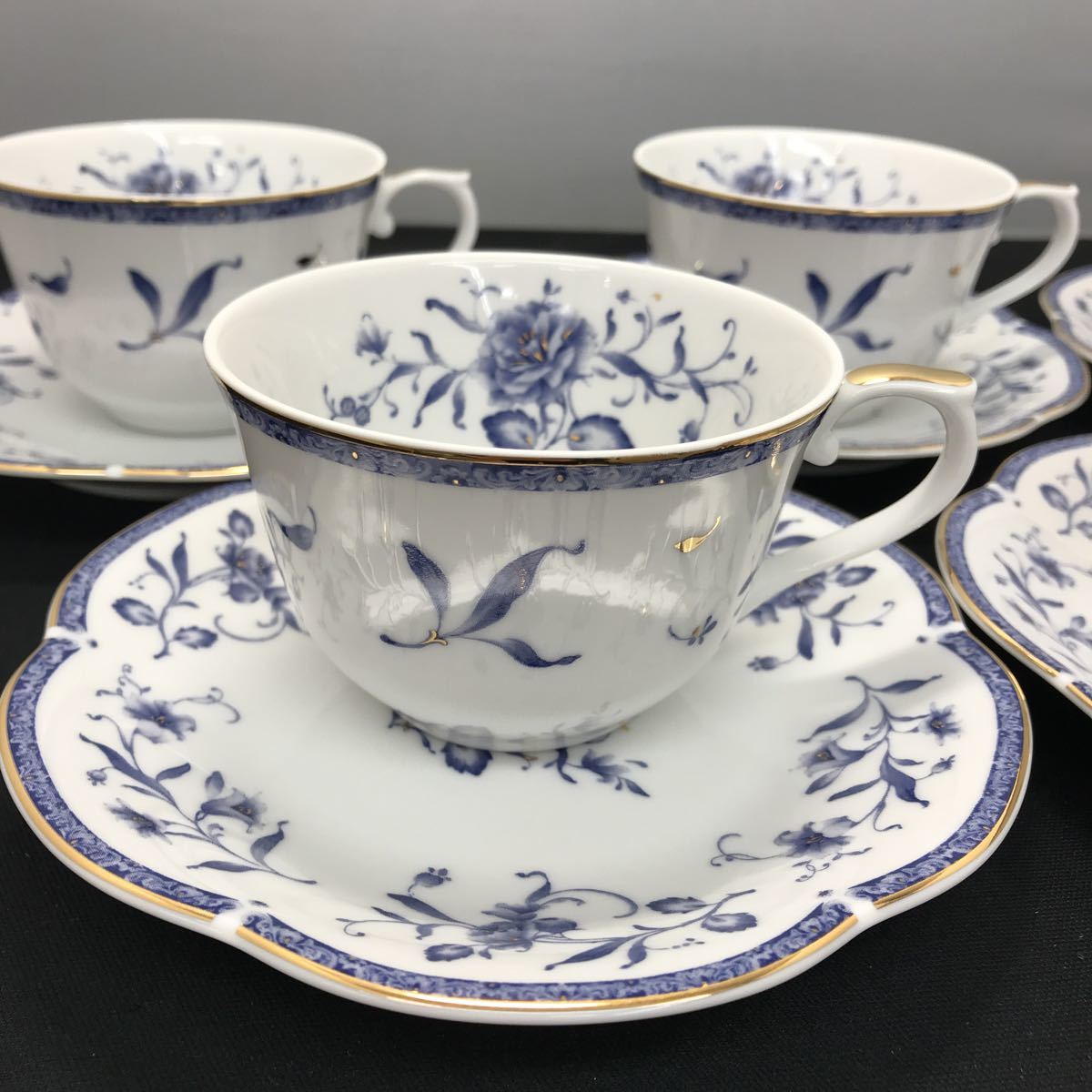 サ) 【未使用品】 NARUMI ぺレーネブルー カップ&ソーサー 5客 管理O ナルミ コーヒーカップ 