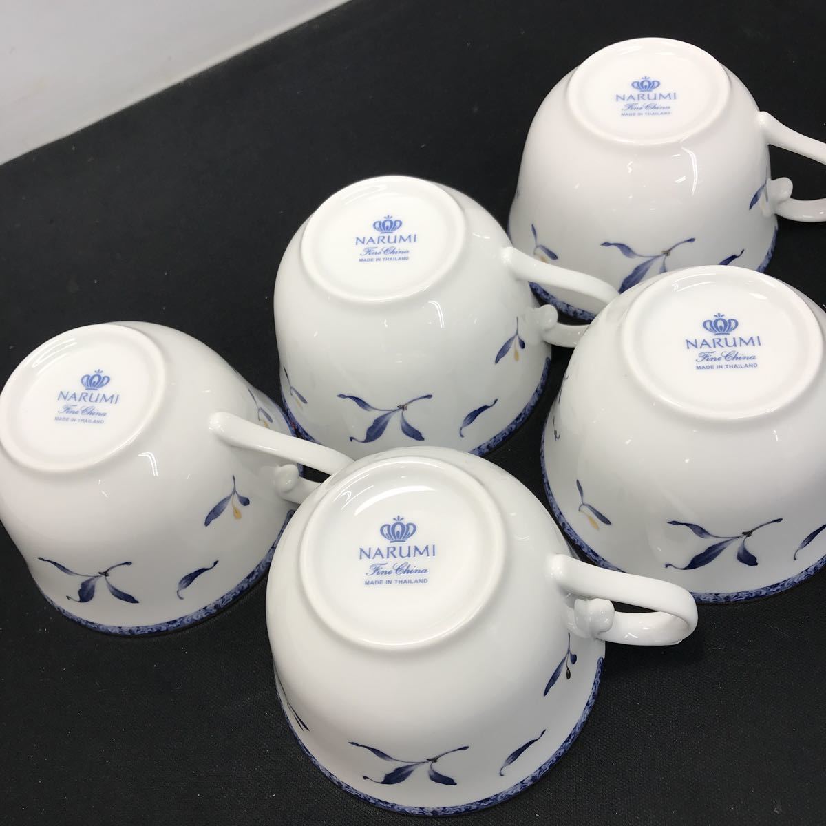 サ) 【未使用品】 NARUMI ぺレーネブルー カップ&ソーサー 5客 管理O ナルミ コーヒーカップ 