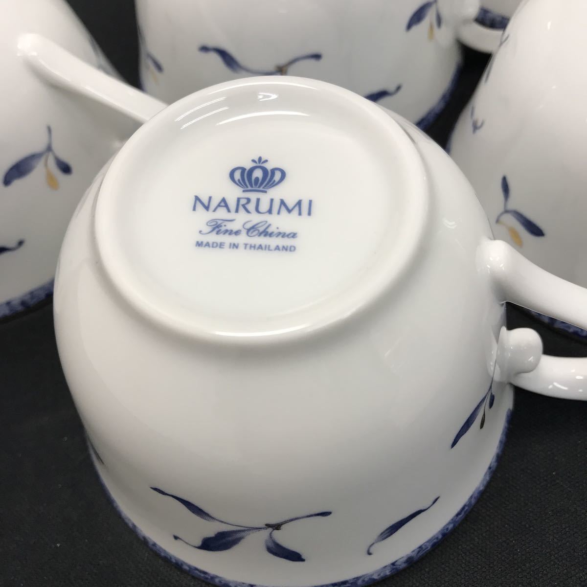 サ) 【未使用品】 NARUMI ぺレーネブルー カップ&ソーサー 5客 管理O ナルミ コーヒーカップ 