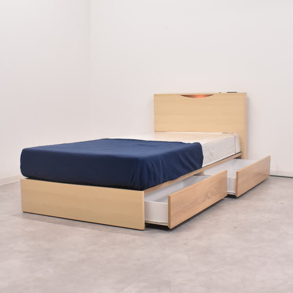 限定SALE，低価 限定 引き出し収納コンセント照明付きシングルベッド アウトレット家具 展示処分品(フレームのみ)｜売買されたオークション情報、yahooの商品情報をアーカイブ公開 - オークファン フレームのみ