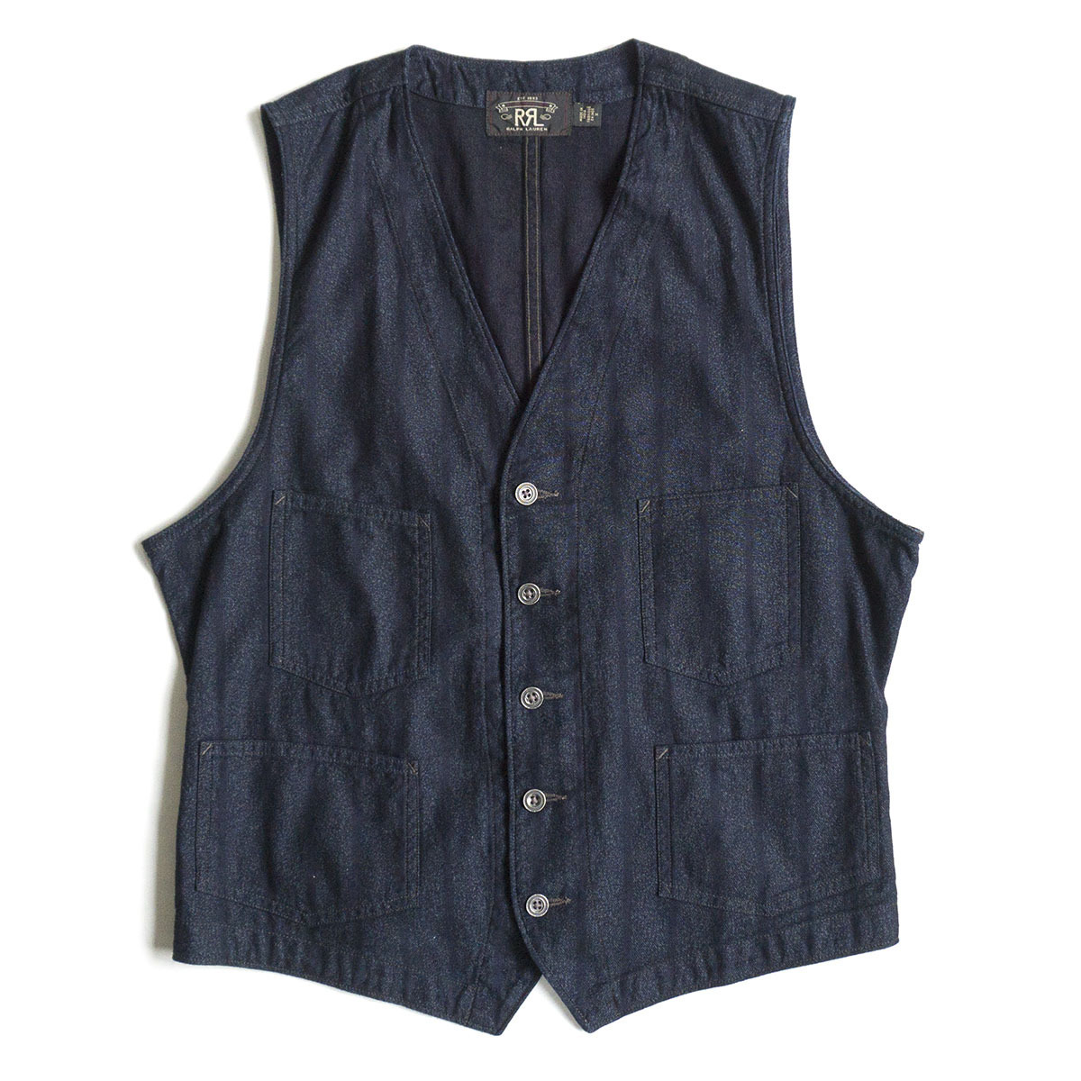 RRL インディゴ ストライプ ワークベスト XL USA製/Limited Edition】RRL “Indigo Striped Vest” M インディゴ
