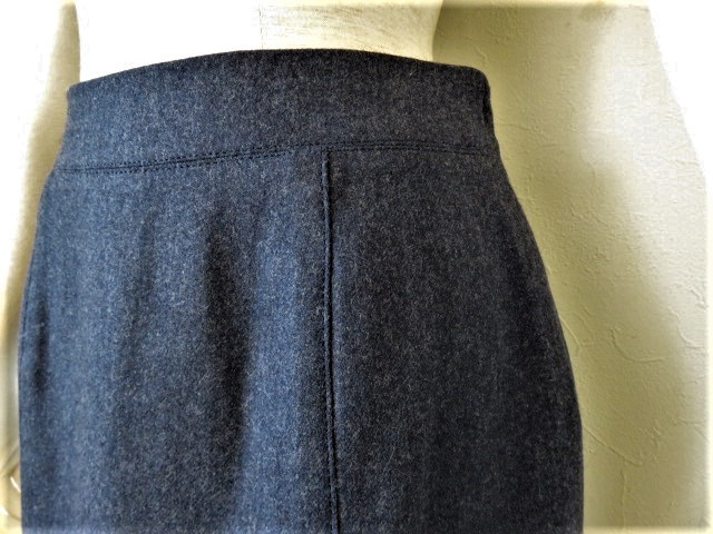 ■上質美品【銀座 マギー】 高級 カシミヤ ウール スカート【38】9号 M 送料198円 ブルー 紺 日本製 b1630