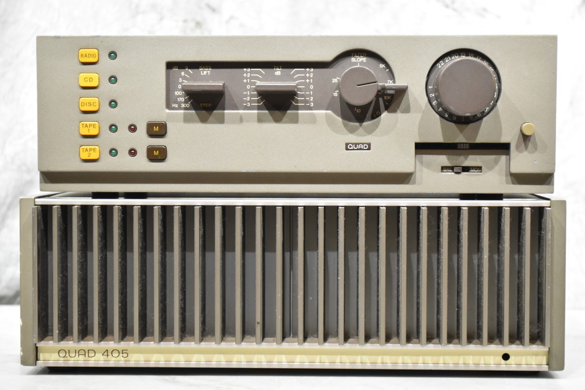 QUAD 44 + 405 コントロールアンプ&パワーアンプ ④【難あり品】 QUAD