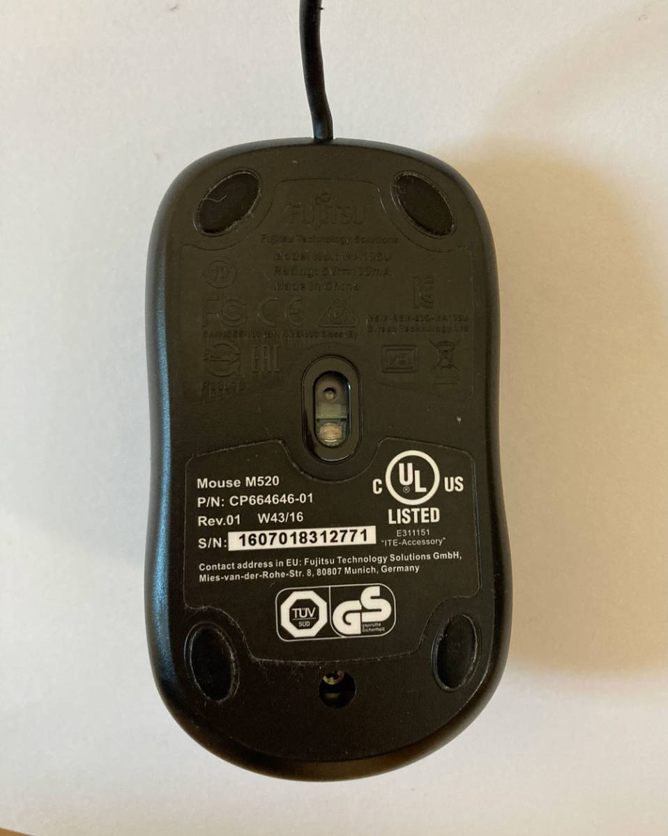 Fujitsu M520 USBマウス 動作確認済み（◇即決 10台セット 動作確認済  