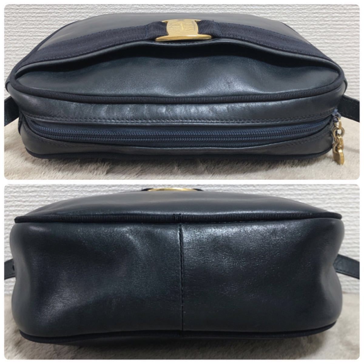 希少 フェラガモ ショルダーバッグ ヴァラ クロスボディ 斜め掛け  