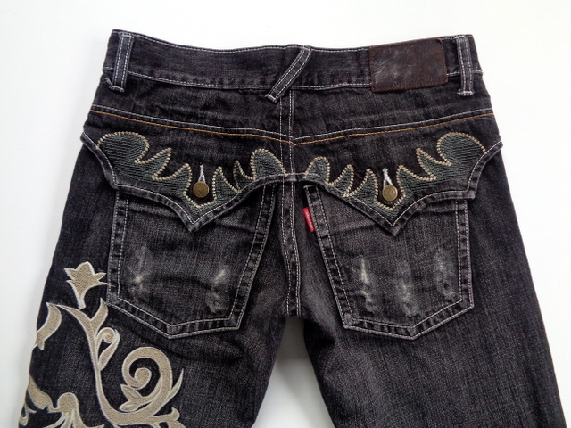 トルネードマート刺繍入りフレアデニム TORNADO MARTヴィンテージ 刺繍