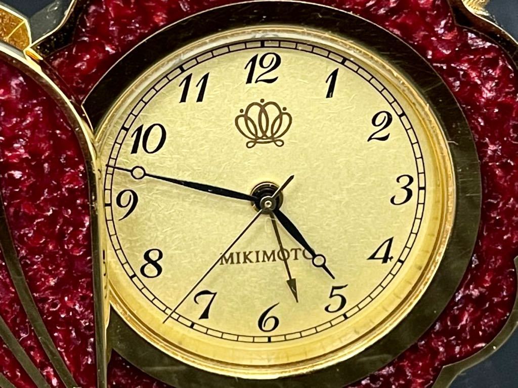 MIKIMOTO ミキモト トラベルクロック N-002 シェル型 パール 真珠