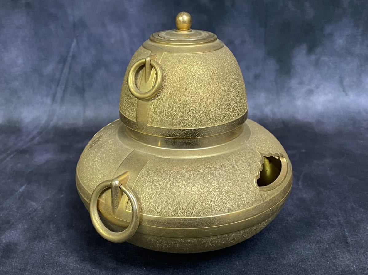 黄金茶釜 24KGP 茶道具 飾り物 NK☆) 茶釜 24KGP 刻印 ありメッキ 純金鍍金 ゴールド 茶道具 置物 金