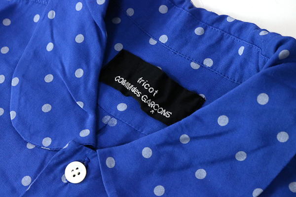 tricot COMMEdesGARCONS ◇半袖ブラウス ドット 丸襟 サイズS 