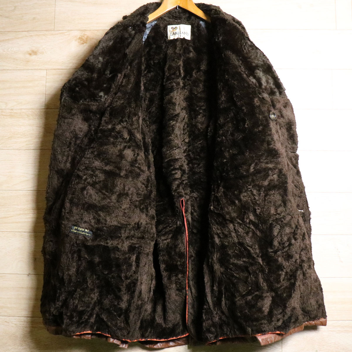 58/s1.29 70s ビンテージ LAKELAND レイクランド 本革 ギャングコート 