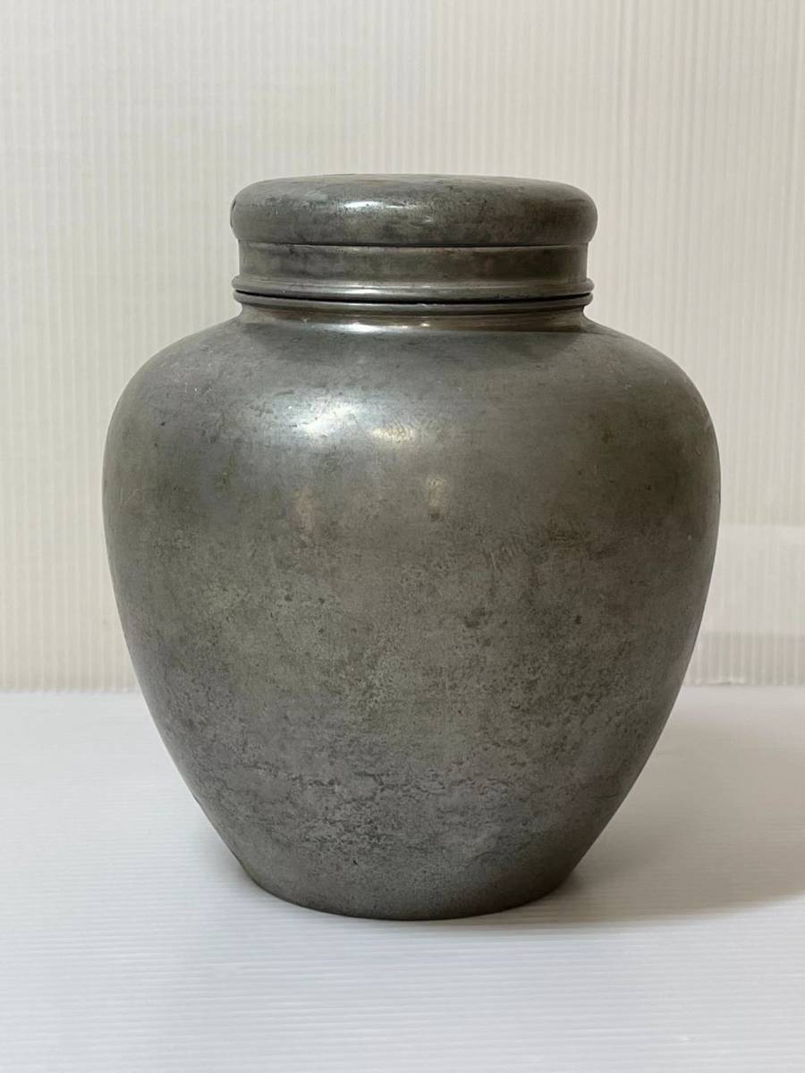 煎茶道具 錫製 茶壷 間村自造 茶入 茶心壷 約354g M 時代 茶壺 唐物