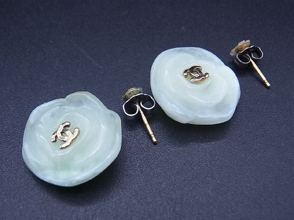 シャネル 02P ピアス リボン モチーフ 0133□1円 1円 CHANEL シャネル
