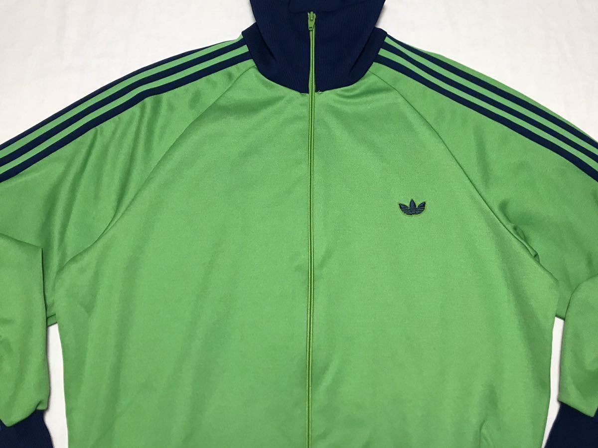 希少 6 美品 70sビンテージ adidas デサント ADS-4F 黄緑×紺 トラック