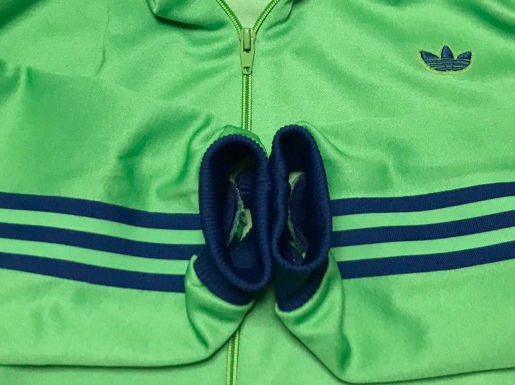 希少 6 美品 70sビンテージ adidas デサント ADS-4F 黄緑×紺 トラック