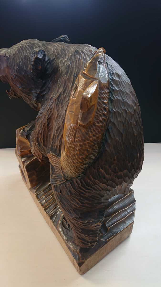 北海道 民芸品 郷土玩具 木彫りの熊 繁峰作 含む 熊 鮭 木彫り 昭和 