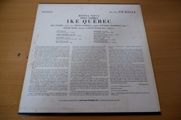 J5-098＜LP/US盤/美盤＞アイク・ケベック Ike Quebec / Bossa Nova Soul Samba
