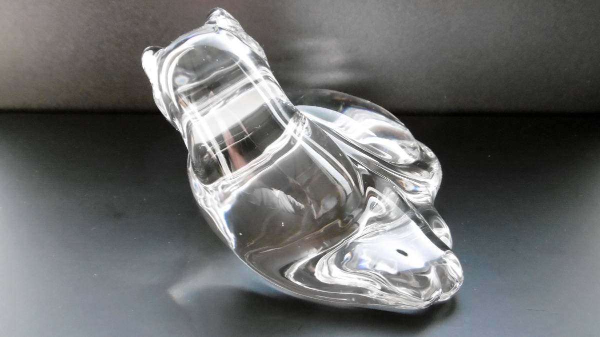 レアな作品！】BACCARAT バカラ 猫 ネコ フィギュリン 置物 ペーパー 