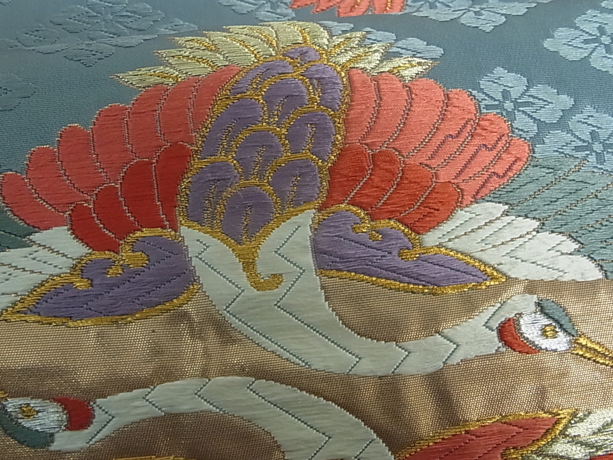 唐織 逸品 金糸 平和屋着物◎六通柄袋帯 正絹 花美人着物□六通柄袋帯