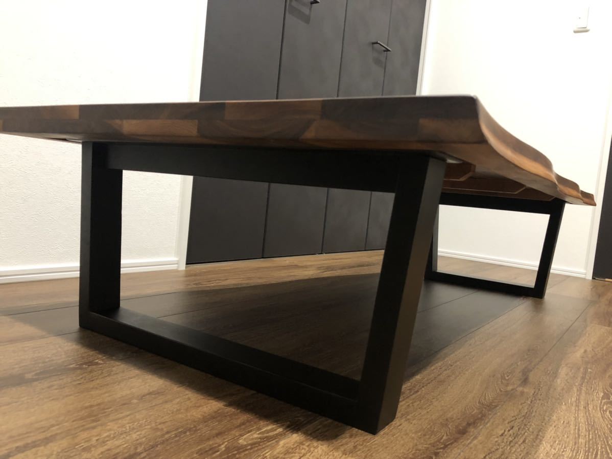 1円スタート【美品】一枚板風 リビングテーブル 幅150cm 