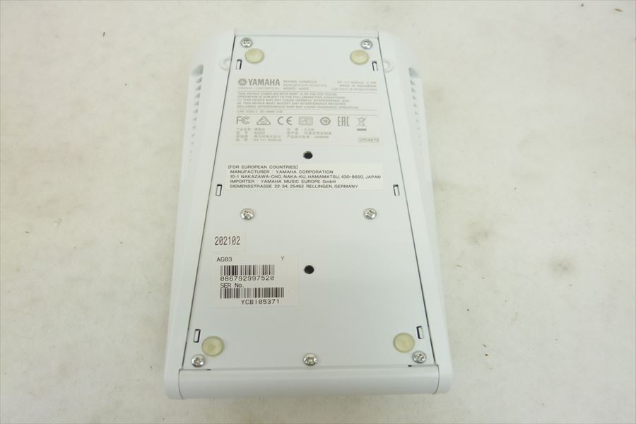 【中古】YAMAHA AG03 ミキサー 箱　説明書付き ▽ YAMAHA ヤマハ AG03 ミキサー 取扱説明書有り 元箱付き 中古 現状品