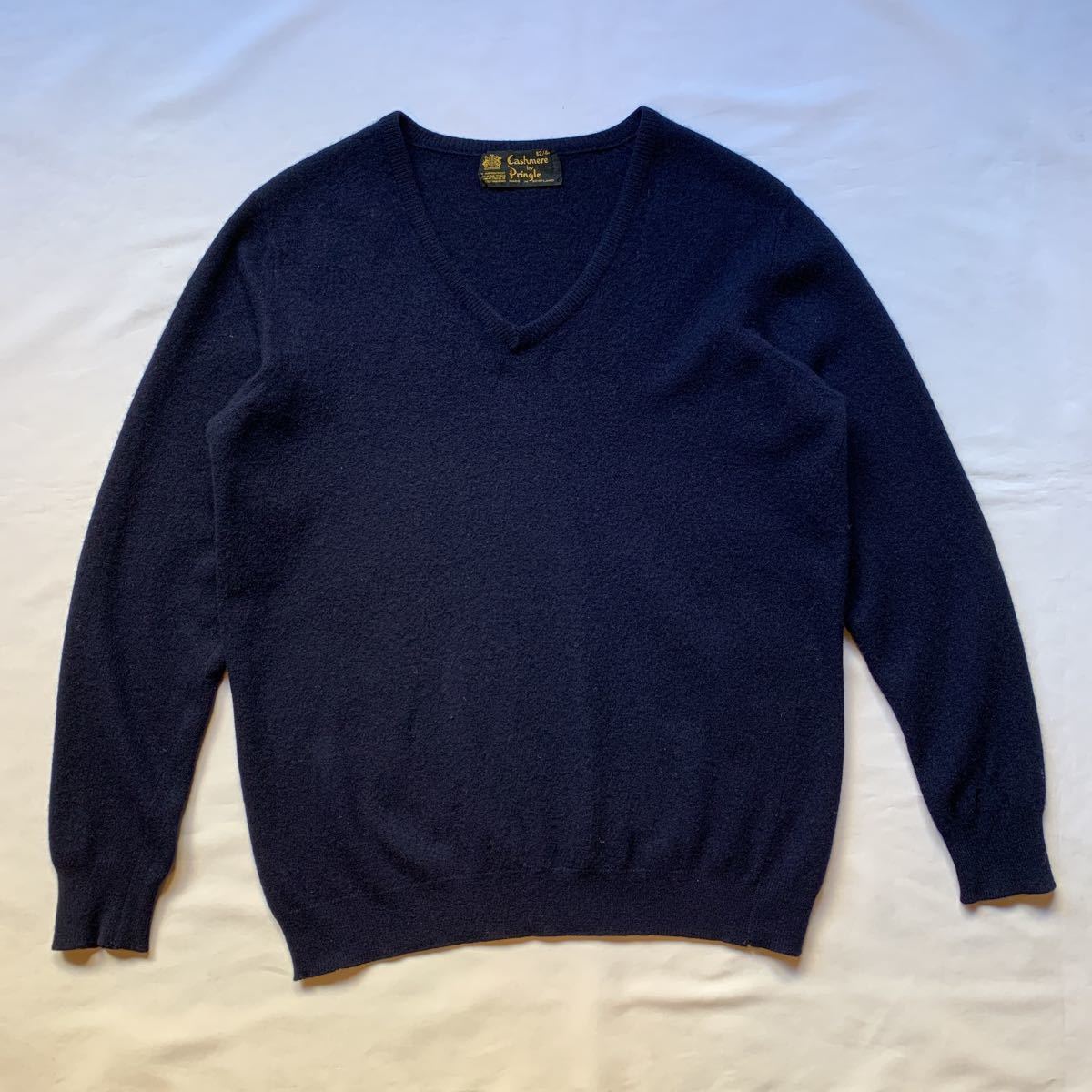 80s Pringle NAVY CASHMERE SWEATER KNIT ヴィンテージ ビンテージ 