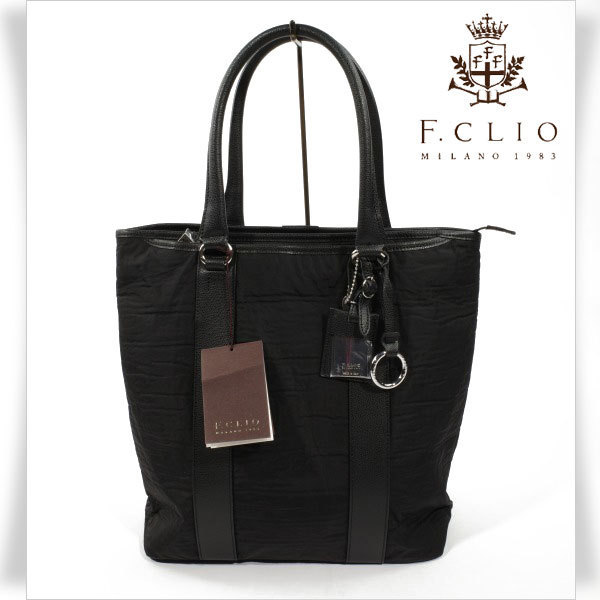 新品1円～☆定価4.7万 F.CLIO エフクリオ ナイロン×牛革トートバッグ  